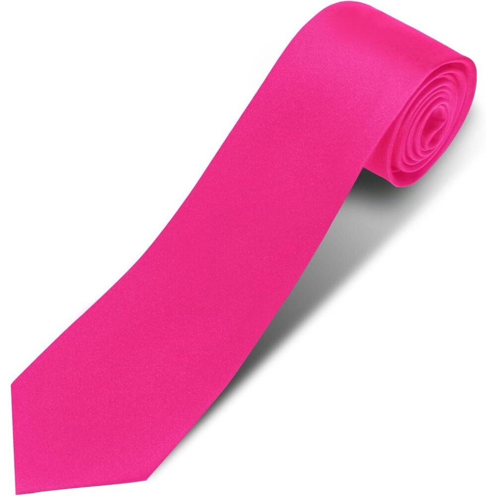 Men's Hot Pink Solid Pure Color 3.15" (8cm) Necktie Plain Formal Business Ties